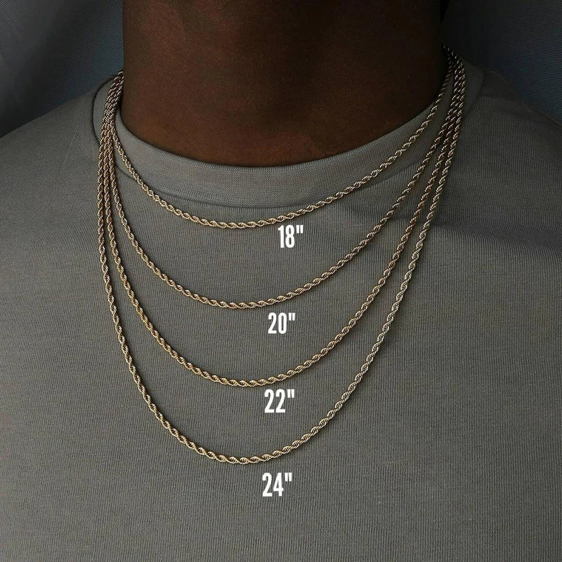 Classic Rope Chain Mens Necklace