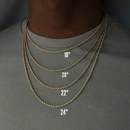 Classic Rope Chain Mens Necklace
