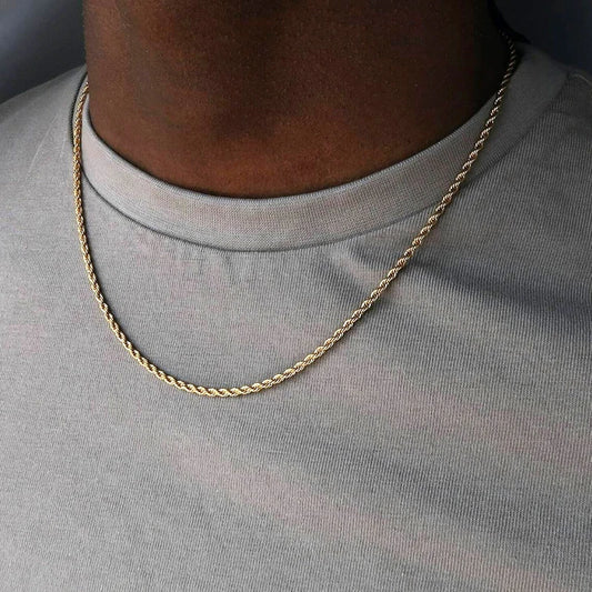 Classic Rope Chain Mens Necklace