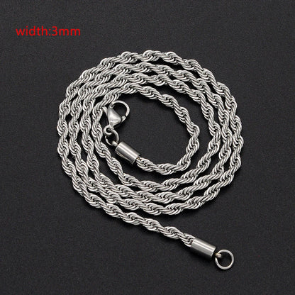 Classic Rope Chain Mens Necklace