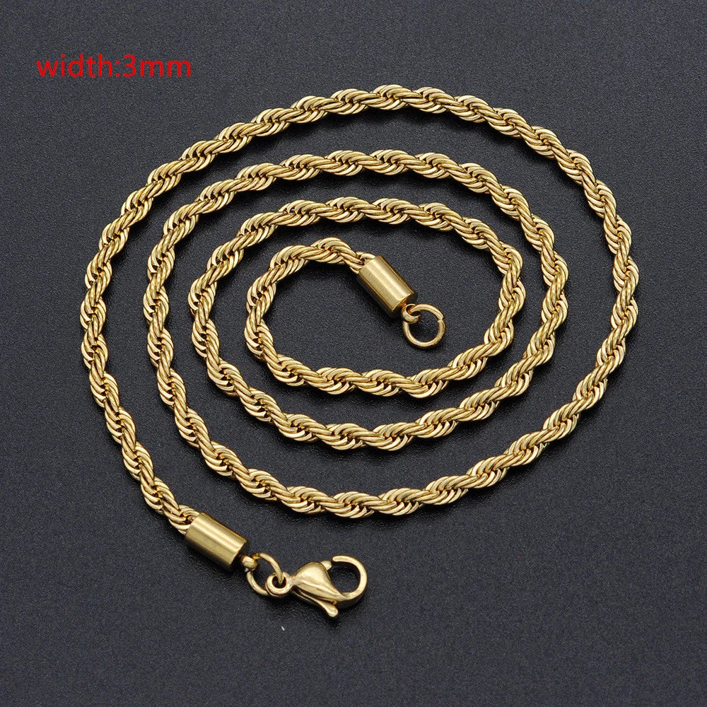 Classic Rope Chain Mens Necklace
