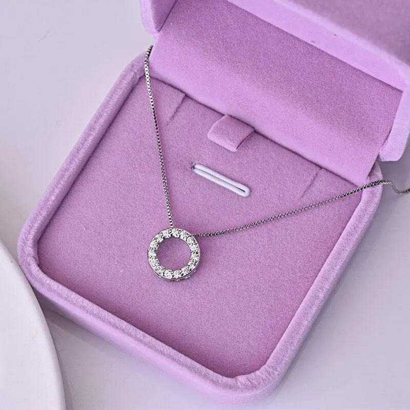Circle Necklace with Cubic Zirconia
