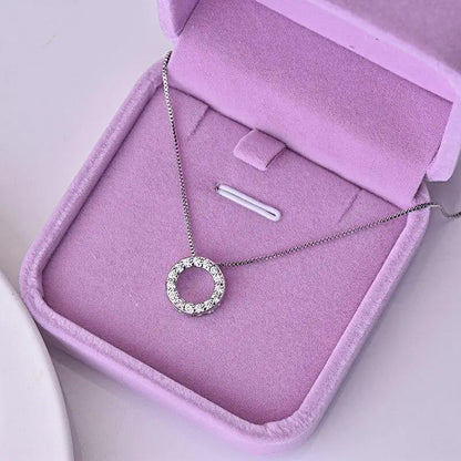 Circle Necklace with Cubic Zirconia