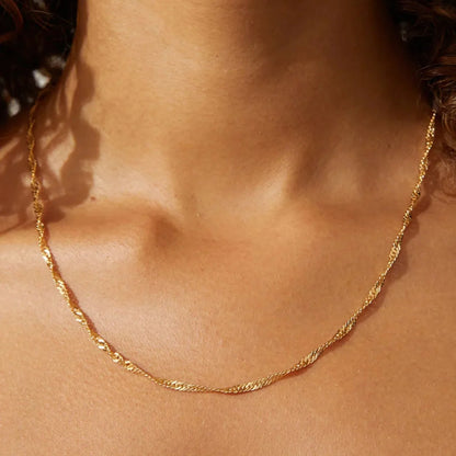 Stainless Steel Thin Chain Necklace for Women