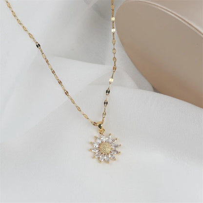 1PCS Gold-Color Necklace Luxury Style Flower Pendant