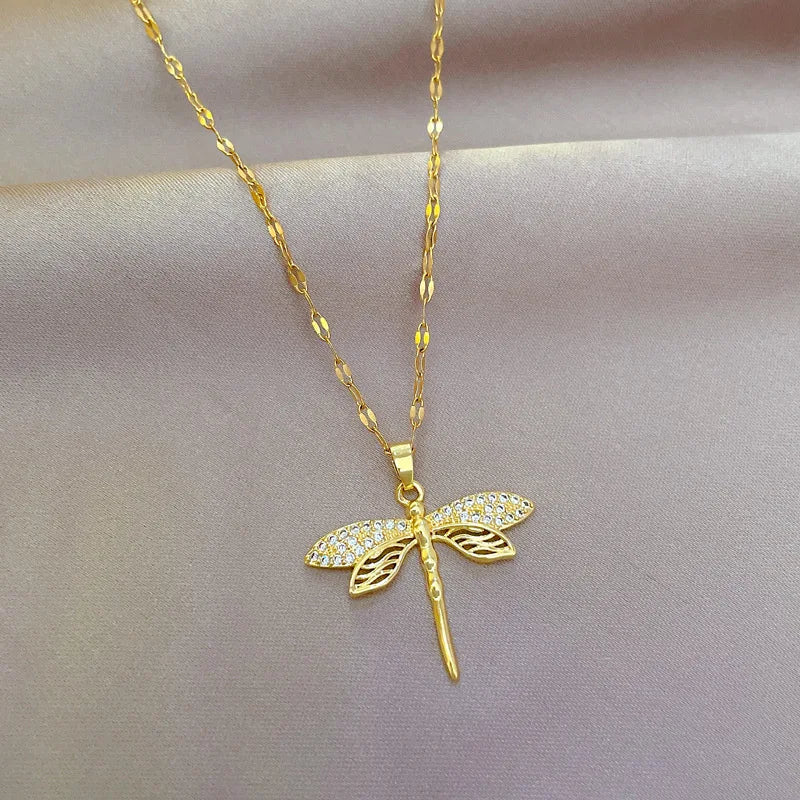 Stainless Steel Dragonfly Necklace