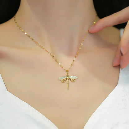 Stainless Steel Dragonfly Necklace