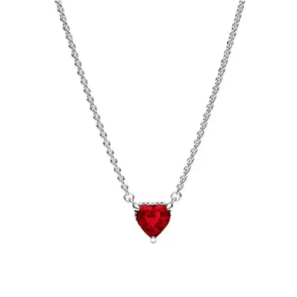 Heart-Shaped 925 Sterling Silver Heart Necklace