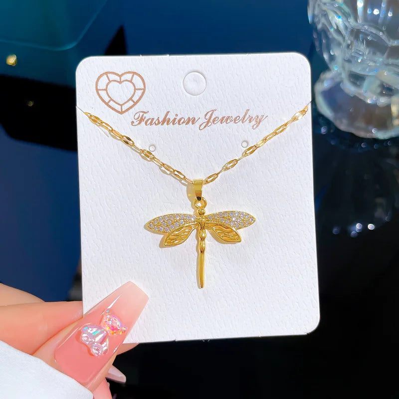 Stainless Steel Dragonfly Necklace