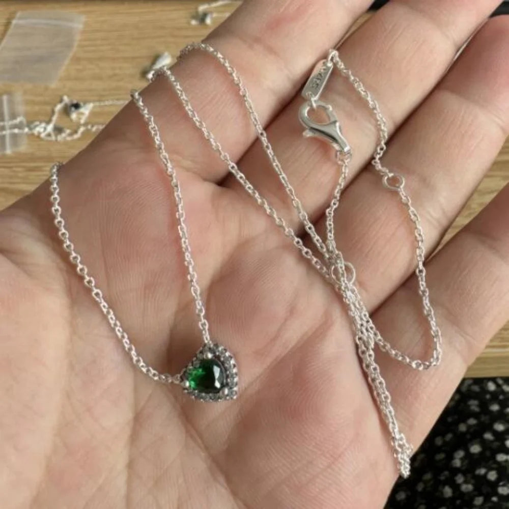 Heart-Shaped 925 Sterling Silver Heart Necklace
