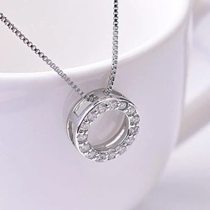 Circle Necklace with Cubic Zirconia