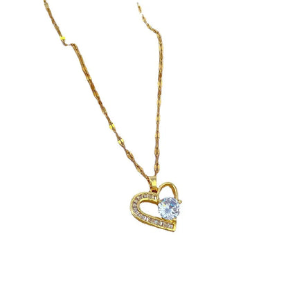 Stainless Steel Asymmetrical Heart Necklace