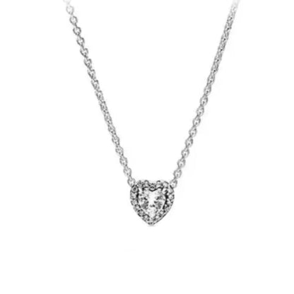 Heart-Shaped 925 Sterling Silver Heart Necklace