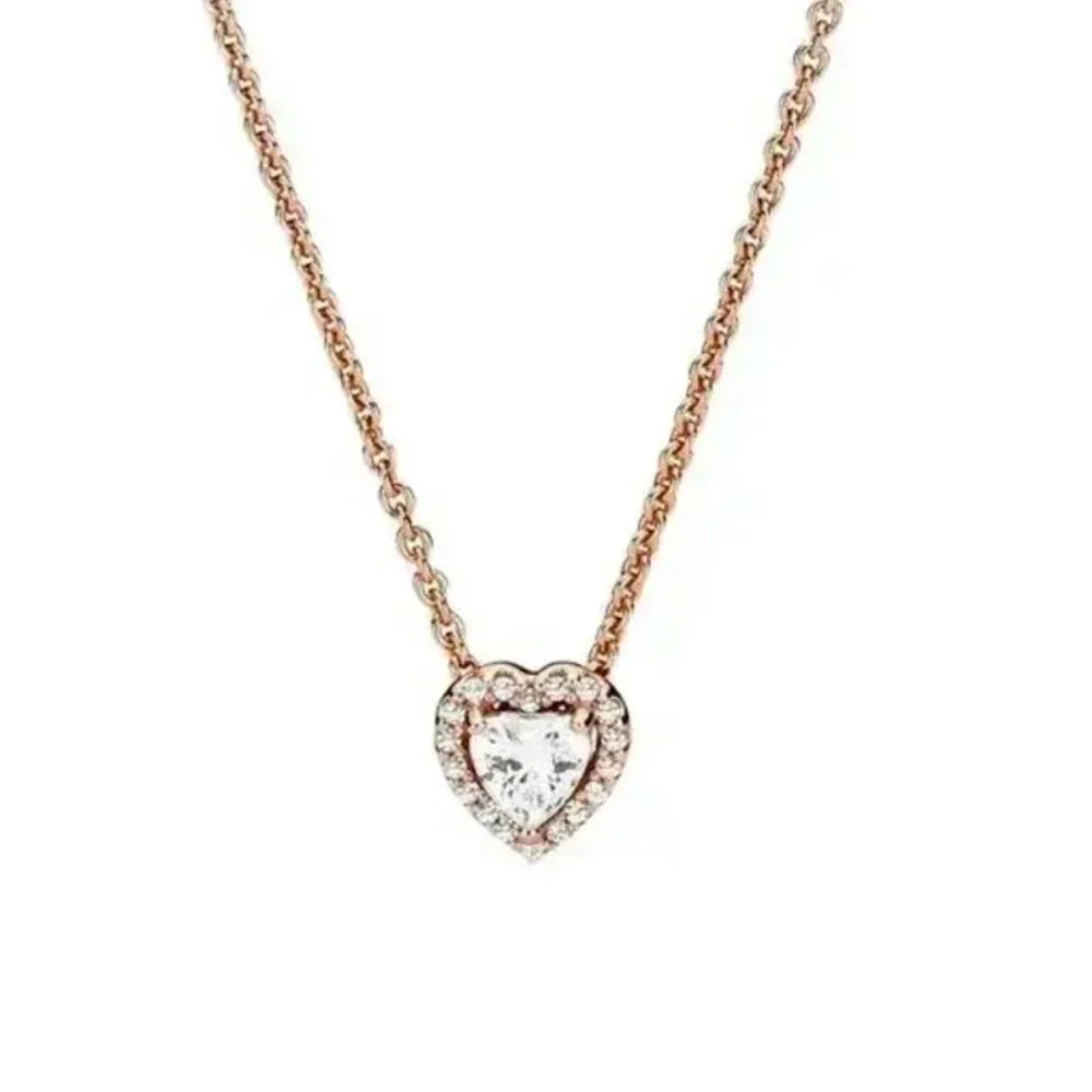 Heart-Shaped 925 Sterling Silver Heart Necklace
