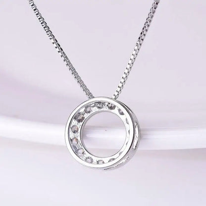 Circle Necklace with Cubic Zirconia