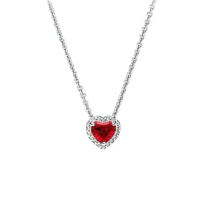 Heart-Shaped 925 Sterling Silver Heart Necklace