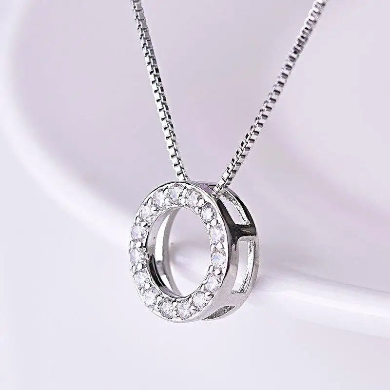 Circle Necklace with Cubic Zirconia