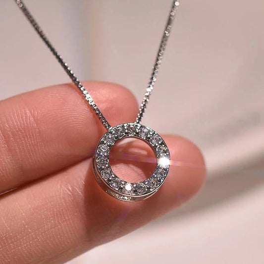 Circle Necklace with Cubic Zirconia