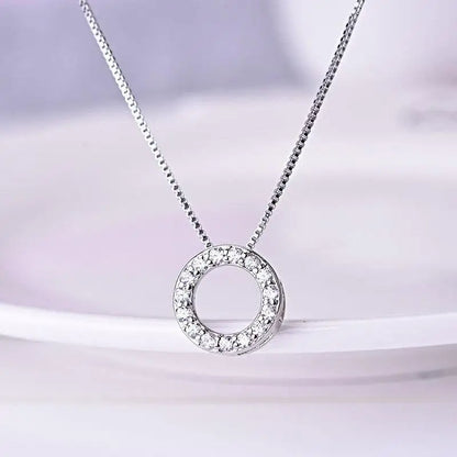 Circle Necklace with Cubic Zirconia