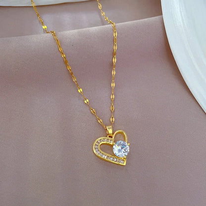Stainless Steel Asymmetrical Heart Necklace