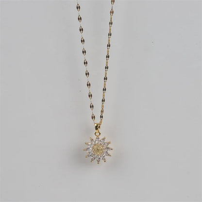 1PCS Gold-Color Necklace Luxury Style Flower Pendant