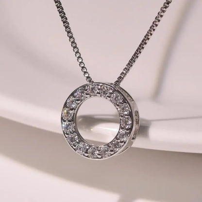 Circle Necklace with Cubic Zirconia