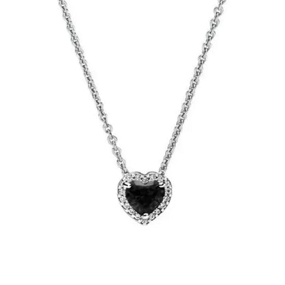 Heart-Shaped 925 Sterling Silver Heart Necklace